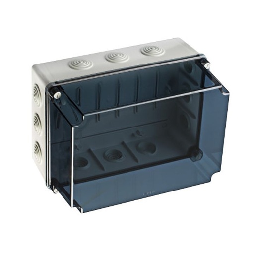 [/GSVT322] Boîte de dériv. 328x239x188 + passe-câble + couv. haut Transp.