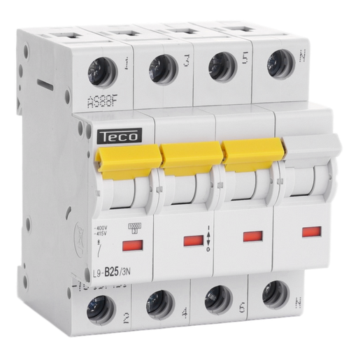 [/L9B253N] Disjoncteur Teco 3N 25A 10kA Courbe B