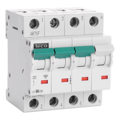 [/L9B63N] Disjoncteur Teco 3N 6A 10kA Courbe B
