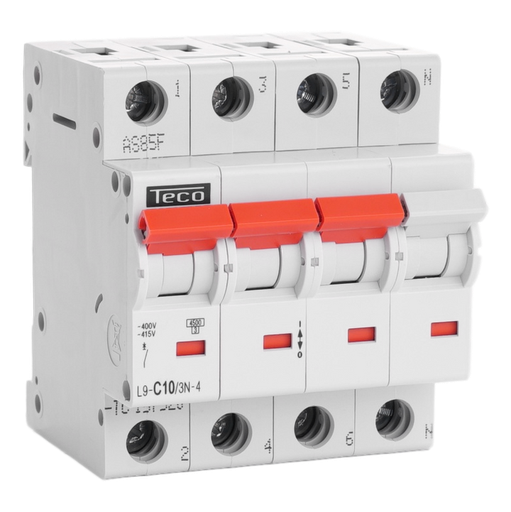 [/L9C103N4] Automaat Teco 3N 10A 4,5kA Curve C
