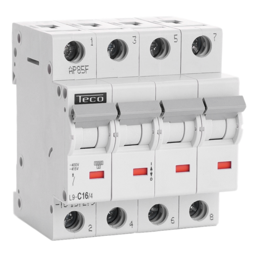 [/L9C164] Automaat Teco 4P 16A 10kA Curve C