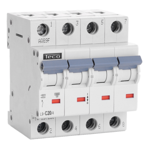 [/L9C204] Automaat Teco 4P 20A 10kA Curve C