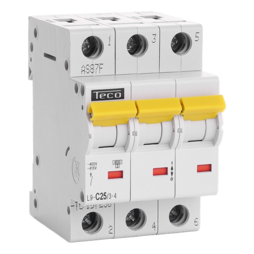 [/L9C2534] Sicherungsautomat Teco 3P 25A 4,5kA Kurve C