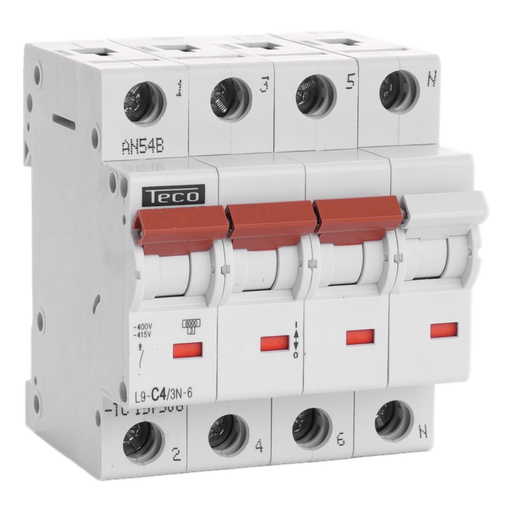 [/L9C43N6] Automaat Teco 3N 4A 6kA Curve C