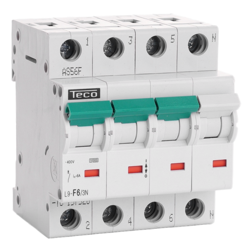 [/L9F63N] MCB TC-TECO 3N 6A Type F NBN C 61142