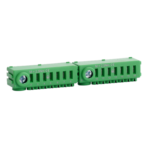 [/MDC00S22PE2] Bornier de terre vert sans vis Conexbox 2x25 + 14x4mm²