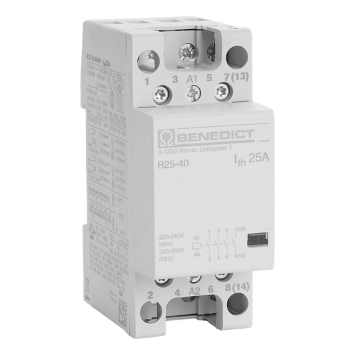 [/R254024VM] Modulaire contactor AC/DC 4-polig 25A