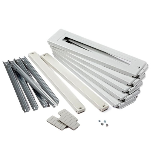 [/S120M150W] kit rails DIN 120 mod. avec plastrons métal. 150mm