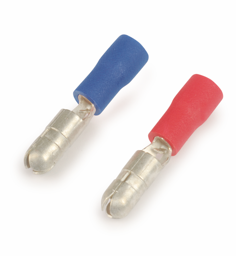 [/SOFACM-1.5] Insulated male bullet terminal, red 1.5mm², W6,6mm