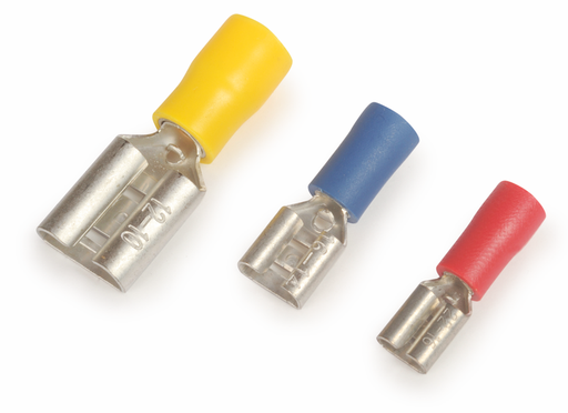 [/SOFAFH-1.5/4.8] Insulated female faston, red, 1.5mm², W4.8mm