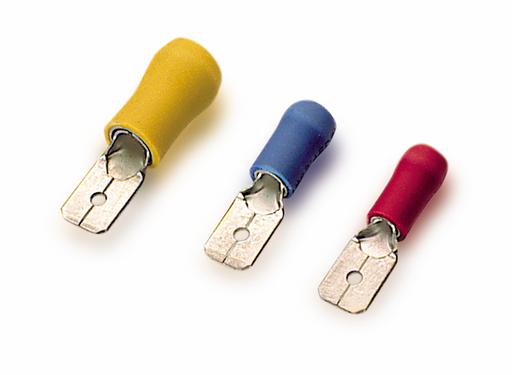 [/SOFAFM-1.5] Insulated male faston, red, 1.5mm², W6,35mm
