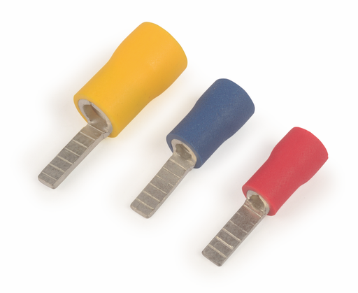 [/SOFAPPL-6] Insulated flat pin terminal, yellow, 6mm², L31mm