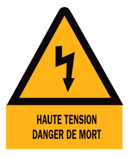 [/SOFCE-21PCI] Dreieck, Alu, 210mm, Pfeil & "High voltage..."