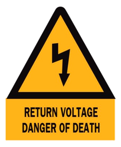 [/SOFCR-10S] Triangle, Alu, 105mm, arrow & "Return voltage..."