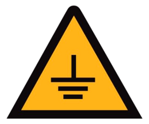 [/SOFTT-10ADH] Adhesive triangle, 105mm, earthing symbol