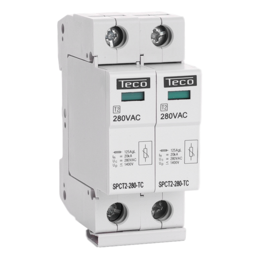 [/SPCT22802] Type 2 overspanningsbeveiliger Teco 2p 280Vac 2x20kA