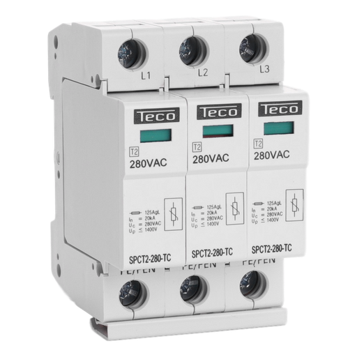 [/SPCT22803] Type 2 overspanningsbeveiliger Teco 3p 280Vac 3x20kA