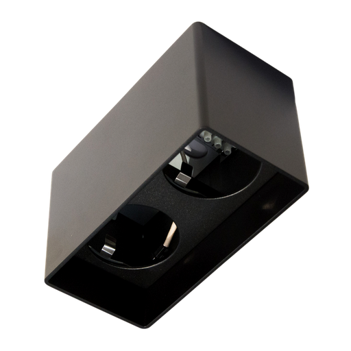 [/TLC009SBBAS2] Base apparente carrée 2x KUANA Noir + Driver Phase Dim 20W