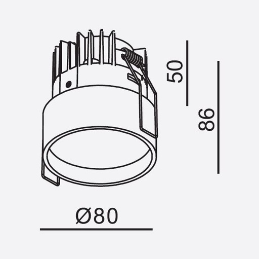 [/TLC009WCHR00] DL Semi-encast LED TECO KUANA S 9W 2700K IP54 Champ Sans dr.