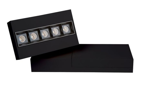 [/TLC502WB32F0] Teco LED Spot OKANDO 5x2W 2700K Ra90 Dim Zwart (Zw. Refl.)