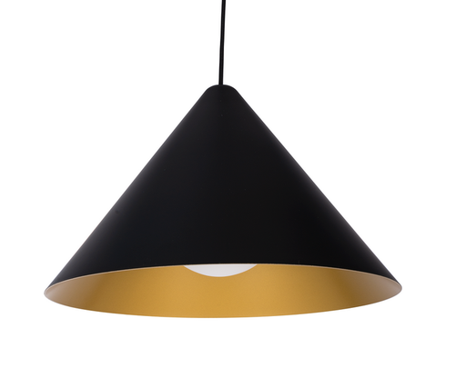 [/TLC710WB25S0] LED-pendel. TECO NAULA metalen kap Zwart Goud 9W 2700K Dim.