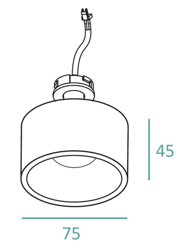 [/TLC810WB34S1] Round Spot Teco NAULA 9W 3000K Ra90 34° Dim Black