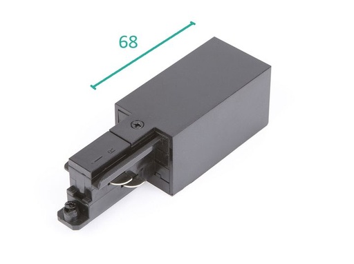 [/TLZ000BPOWEL] Voeding aan het einde (links) Zwart voor Teco 3P-Track