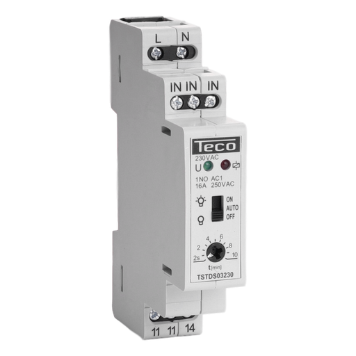 [/TSTDS03230] Minuterie d'escalier Teco 230V 2s-10min + ON-OFF