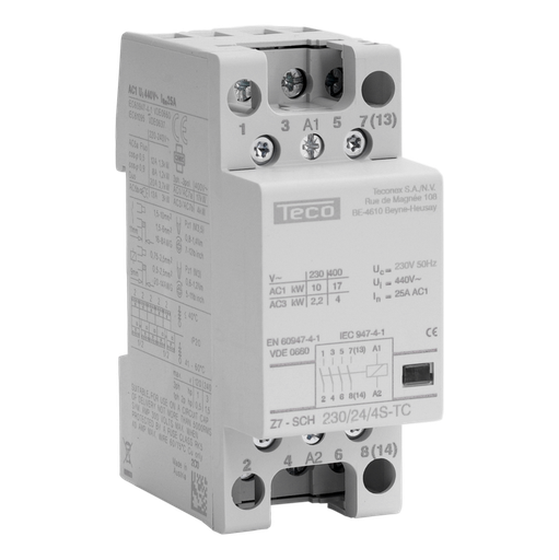 [/Z7SCH2302440] Contactor Teco 230VAC 25A 4NO