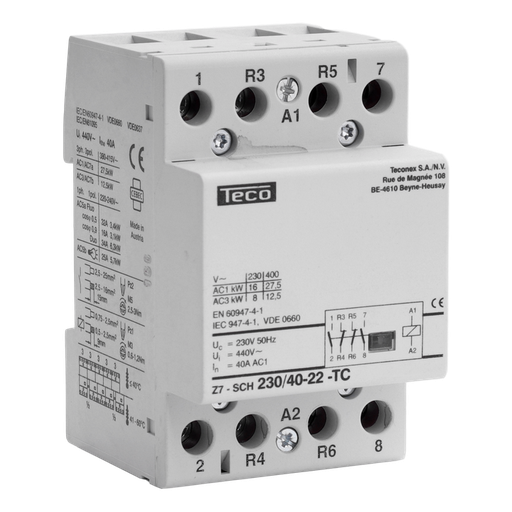 [/Z7SCH2304022] Contactor Teco 230VAC 40A 2NO+2NG