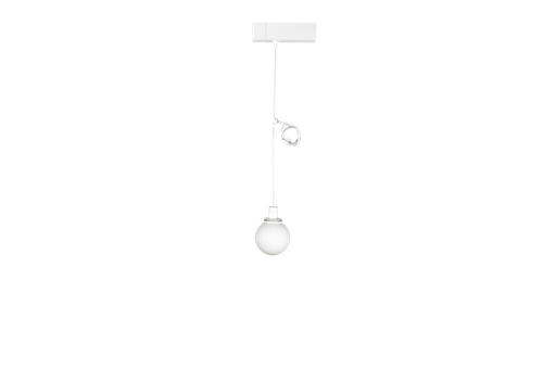 [/TRACKBOLW3000K] (AS)LED-pendel. TRACK NAULA  Bol Ø100 10W 3000K Dim. Wite