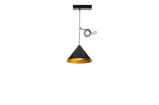 [/TRACKCAPB2700K] (AS)LED-pendel. TRACKNAULA metalen kap Zwart Goud 10W 2700K Dim.