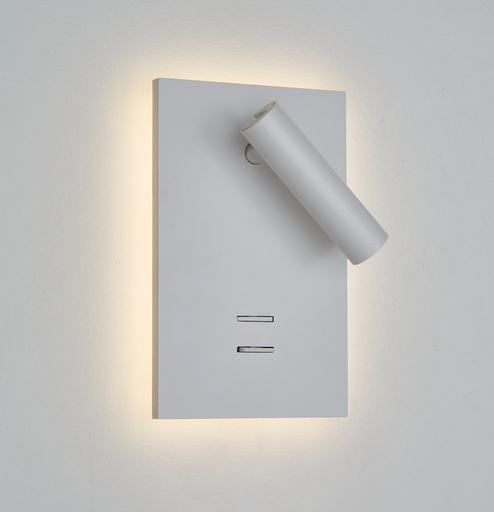 [/TIBSWRICCTW] Wandspot TIBET-4 verstellbar auf Basis 5W 2700K 34° + Halo 5W 2700/3000/4000K (inkl. Driver) weiss